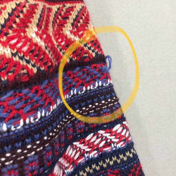 St John's Bay Cardigan Women's XL Red Fair Isle Knit Button Sweater Pocket Aztec - Picture 9 of 15